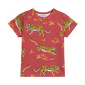 Kids’ Rust Red Organic Cotton Tiger Print T-Shirt
