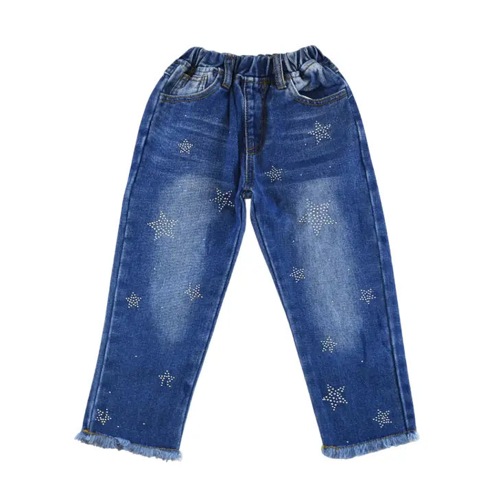 Kids’ Blue Star Detail Jeans