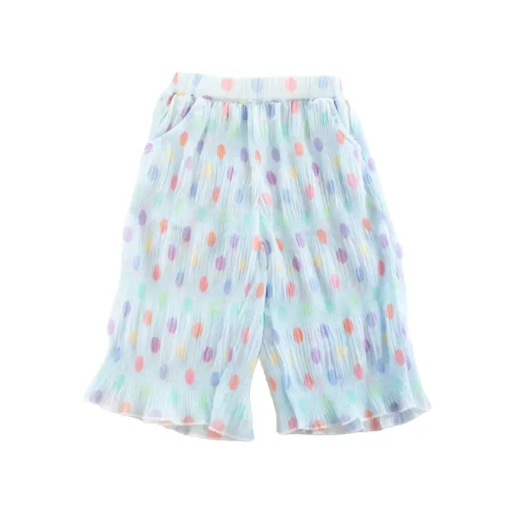 Girls Multicolour Spot Wide-Leg Trousers