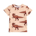 Kids’ Peach Organic Cotton T-Rex Print T-Shirt