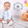 Baby Boys’ Luxury Pale Blue Bow Romper